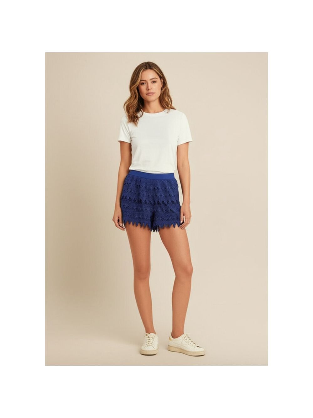 Express Blue Lace Layered Shorts Size M